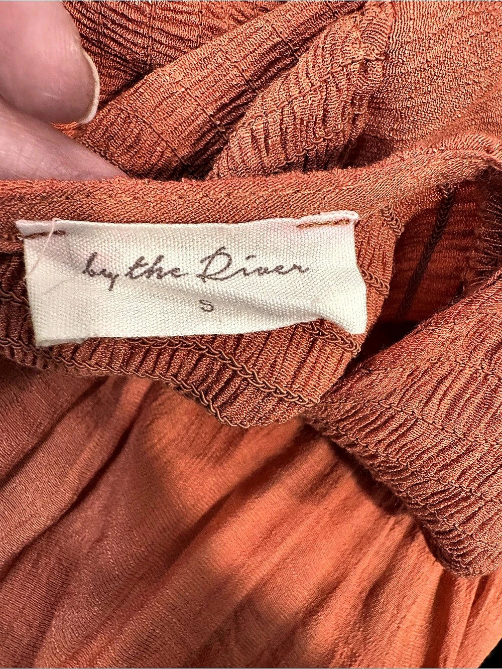 By the River Ruffle Sleeve Midi Dress in Orange Size Small - Picture 4 of 4